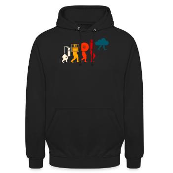 Cloud Programmer Evolution. - Unisex Hoodie - Schwarz - Vorne - Alina (178cm) & Michal (187cm)