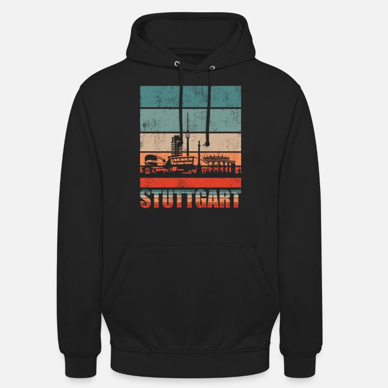 Stuttgart Skyline Geschenkidee - Unisex Hoodie - Schwarz