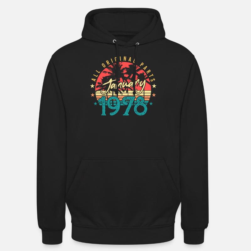 Original Janvier 1978 Rétro - Sweat-shirt à capuche unisexe - noir