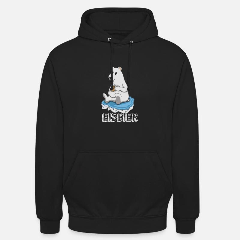 Eisbier Eisbär Bier Geschenk - Unisex Hoodie - Schwarz