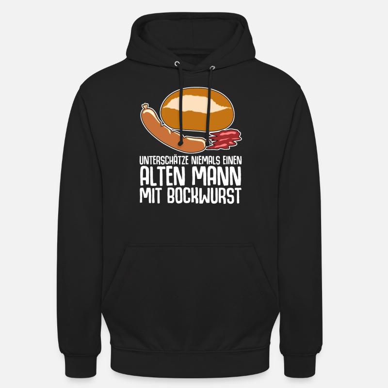 Bockwurst Wurst Alter Mann Bratwurst - Unisex Hoodie - Schwarz