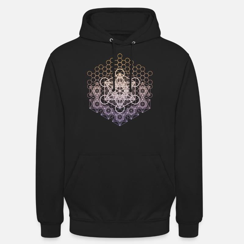 Metatrons Cube Sacred Geometry Connected - Unisex Hoodie - black