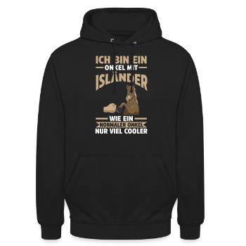 Pferd Onkel Patenonkel Isländer Reiter Pferde - Unisex Hoodie - Schwarz - Vorne - Alina (178cm) & Michal (187cm)