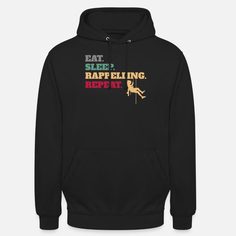 Eat Sleep Rappelling Repeat - Unisex Hoodie - black