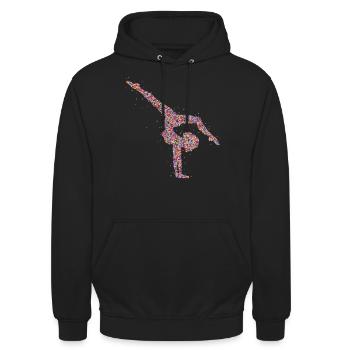 Turnen Gymnastik Turnerin - Unisex Hoodie - Schwarz - Vorne - Alina (178cm) & Michal (187cm)