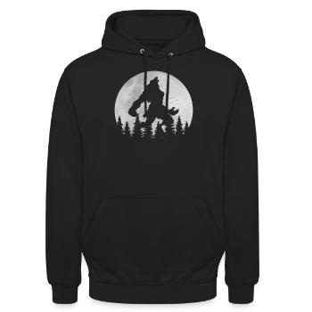 Werwolf Moon Full Moon Werwolf Howling Werwolf - Unisex Hoodie - Schwarz - Vorne - Alina (178cm) & Michal (187cm)