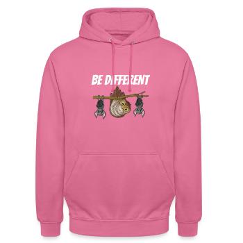 Eulenfledermaus - Unisex Hoodie - Pink - Vorne - Alina (178cm) & Michal (187cm)
