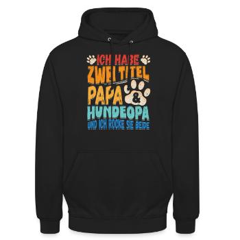 Hunde Opa Bester Hundeopa Enkelhund Großeltern - Unisex Hoodie - Schwarz - Vorne - Alina (178cm) & Michal (187cm)