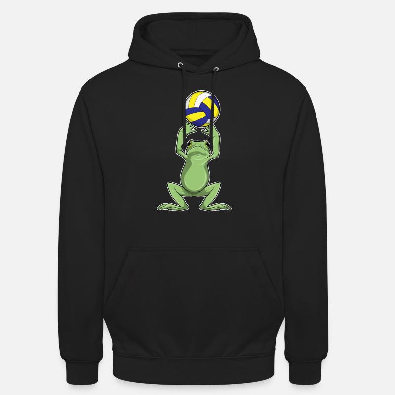 Grenouille avec volley-ball - Sweat-shirt à capuche unisexe - noir
