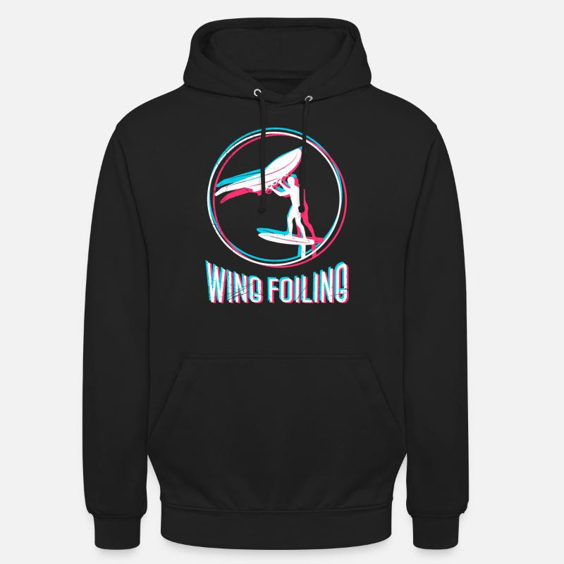 Wing Foiling Wing Surf Wing Foiler - Unisex Hoodie - black