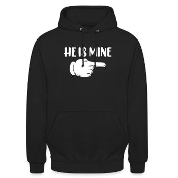 He is Mine Valentine's Day Husband Valentine's Child - Unisex Hoodie - black - Front - Alina (178cm) & Michal (187cm)