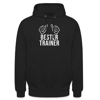 Bester Trainer Geschenk Mannschaft - Unisex Hoodie - Schwarz - Vorne - Alina (178cm) & Michal (187cm)