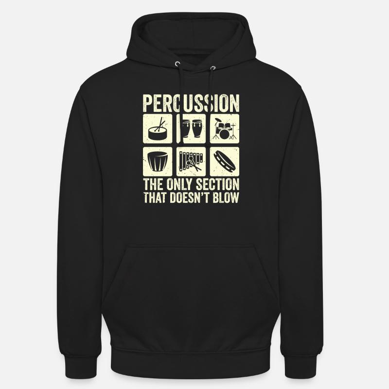 Percussion Drummer Drumming Drum Set - Unisex Hoodie - black