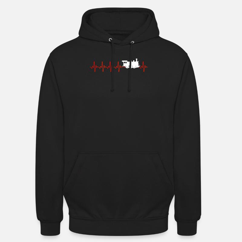 CHEMIN DE FER - Sweat-shirt à capuche unisexe - noir