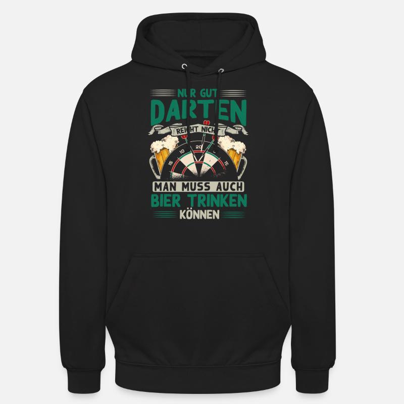 Darten, Dart, Dartpfeil, Darter - Unisex Hoodie - Schwarz