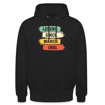 Legend Since March 1981 - Unisex Hoodie - Schwarz - Vorne - Alina (178cm) & Michal (187cm)