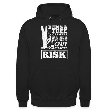Baumpfleger Baumkletterer Baumpflege - Unisex Hoodie - Schwarz - Vorne - Alina (178cm) & Michal (187cm)