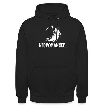 Necromancer Zauberer Brettspiele Table Top RPG - Unisex Hoodie - Schwarz - Vorne - Alina (178cm) & Michal (187cm)