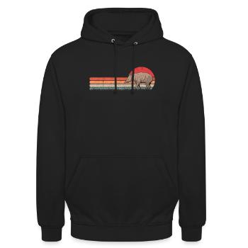 Tapir Retro Flachlandtapir Vintage - Unisex Hoodie - Schwarz - Vorne - Alina (178cm) & Michal (187cm)