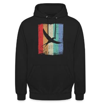 Oiseaux Hirondelle d’oiseau - Sweat-shirt à capuche unisexe - noir - Devant - Alina (178cm) & Michal (187cm)