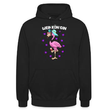 Weinkönigin Wein Trinkerin Damen - Unisex Hoodie - Schwarz - Vorne - Alina (178cm) & Michal (187cm)
