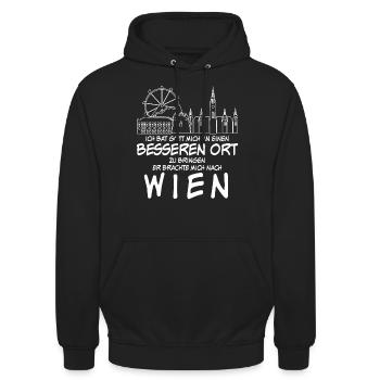 Wien Stadt Österreich Wiener - Unisex Hoodie - Schwarz - Vorne - Alina (178cm) & Michal (187cm)