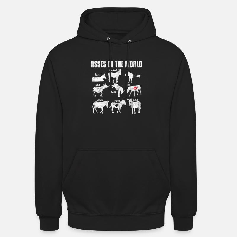 Âne - Sweat-shirt à capuche unisexe - noir