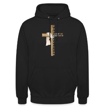 Christliches Kreuz Religion Bibel Verse - Unisex Hoodie - Schwarz - Vorne - Alina (178cm) & Michal (187cm)