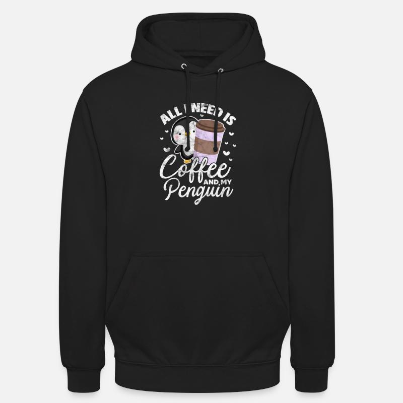 Pinguin Kaffee - Unisex Hoodie - Schwarz