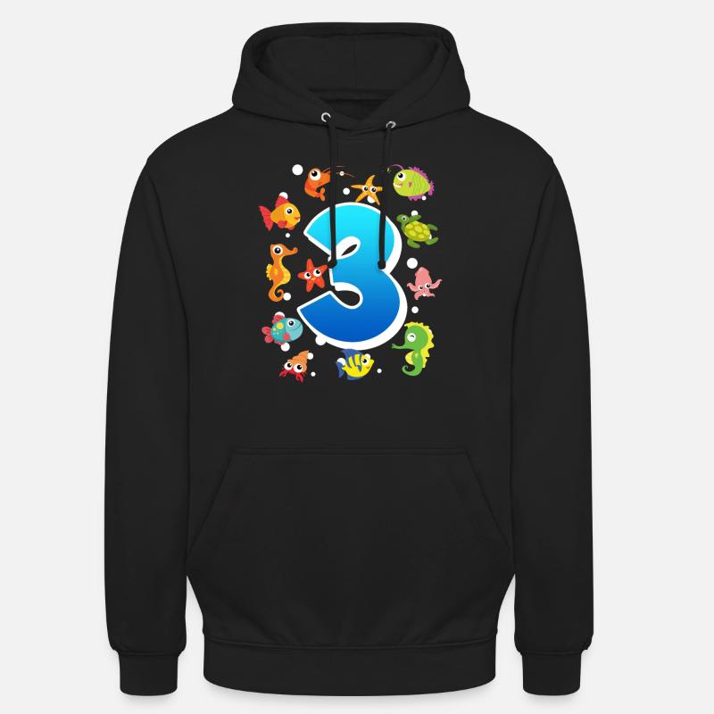 3ème anniversaire garçon 3 ans - Sweat-shirt à capuche unisexe - noir