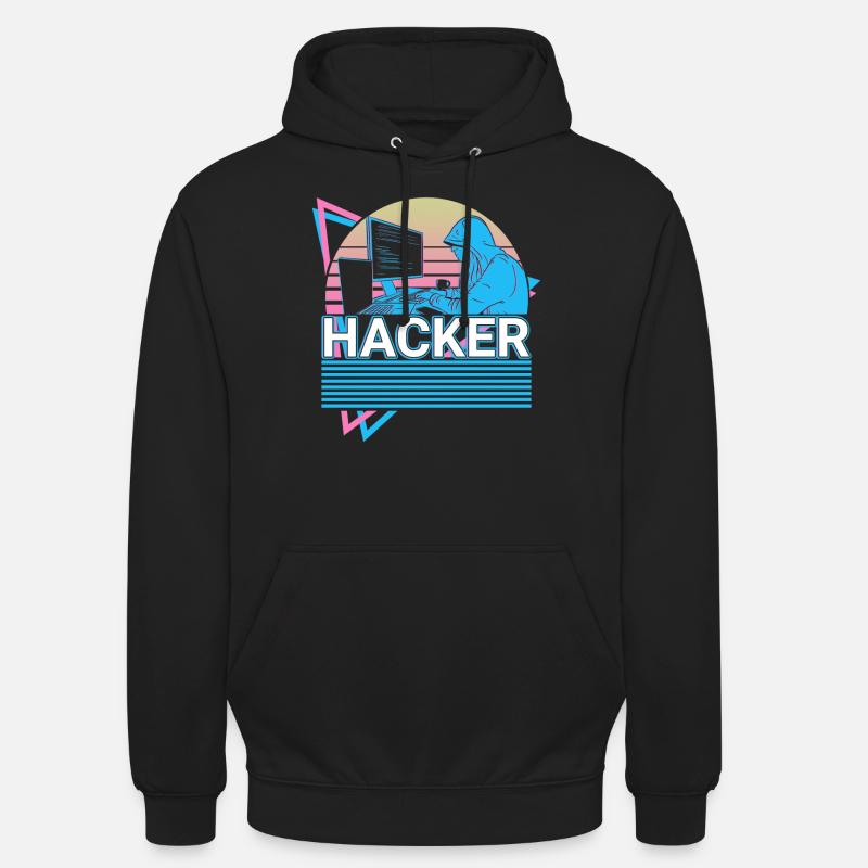 Hacker Coding Programmer Vaporwave Aesthetic Unisex Hoodie