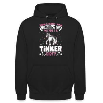 Irish Tinker Pferd Einhorn - Unisex Hoodie - Schwarz - Vorne - Alina (178cm) & Michal (187cm)