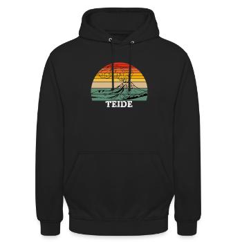 Teide - Sweat-shirt à capuche unisexe - noir - Devant - Alina (178cm) & Michal (187cm)