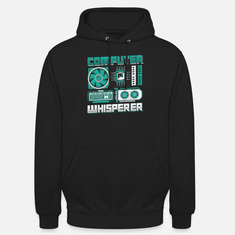 Support informatique Computer Whisperer - Sweat-shirt à capuche unisexe - noir