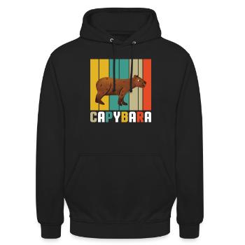 Capybara Kids Gift Capy Birthday Plush Toy - Unisex Hoodie - black - Front - Alina (178cm) & Michal (187cm)