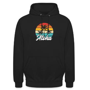 Hawaii - Unisex Hoodie - Schwarz - Vorne - Alina (178cm) & Michal (187cm)
