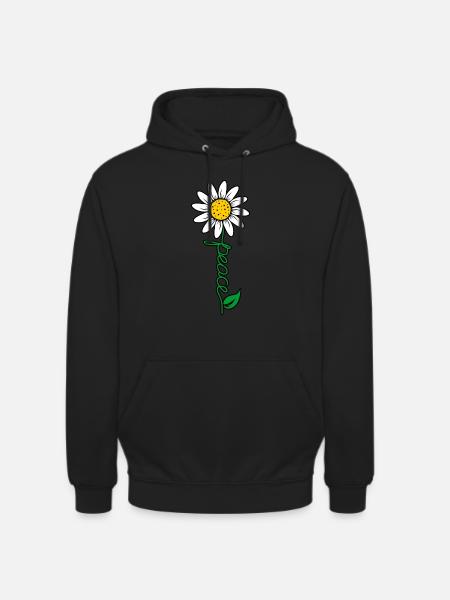 Weltfriedensfreiheits blumen geschenk - Unisex Hoodie - Schwarz