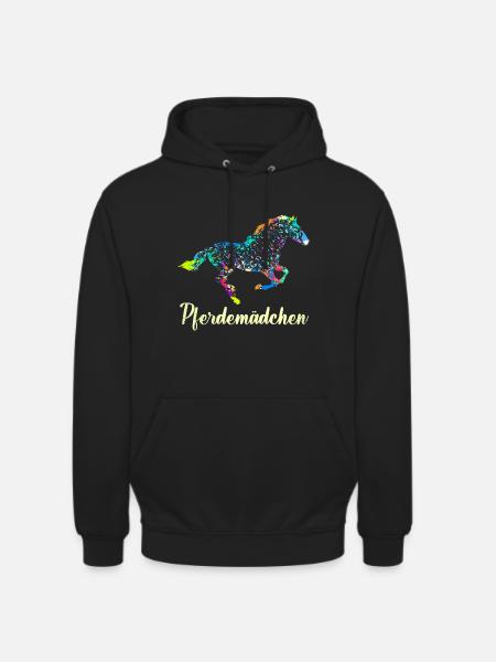 Pferdemädchen Reiterin Pferde Mädchen - Unisex Hoodie - Schwarz