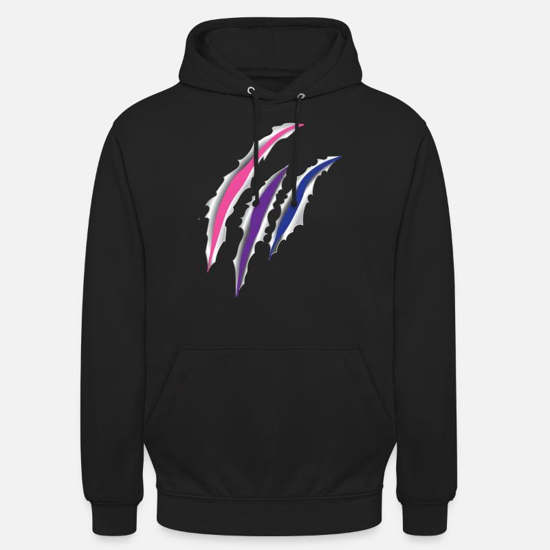 Bisexuel Bi Pride Flag Scratch - Sweat-shirt à capuche unisexe - noir