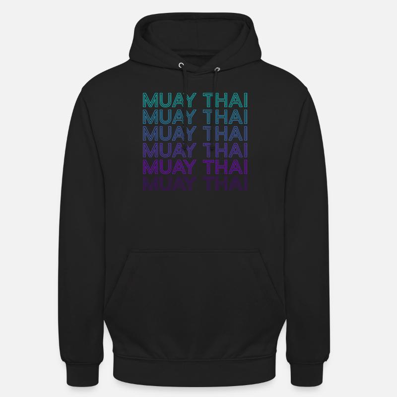 Muay Thai Thai Boxe Rétro - Sweat-shirt à capuche unisexe - noir