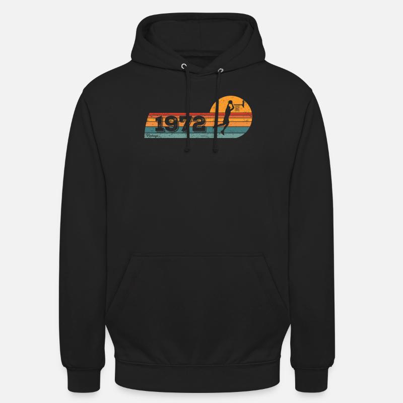 Basketteur né en 1972 Anniversaire - Sweat-shirt à capuche unisexe - noir