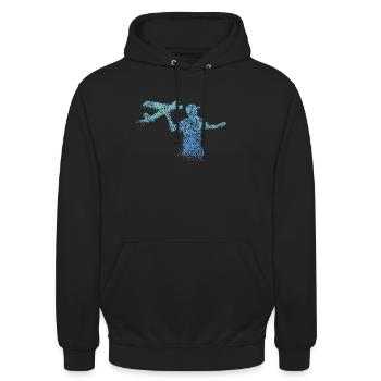 Modellflieger RC Modellflug Modellbauer - Unisex Hoodie - Schwarz - Vorne - Alina (178cm) & Michal (187cm)