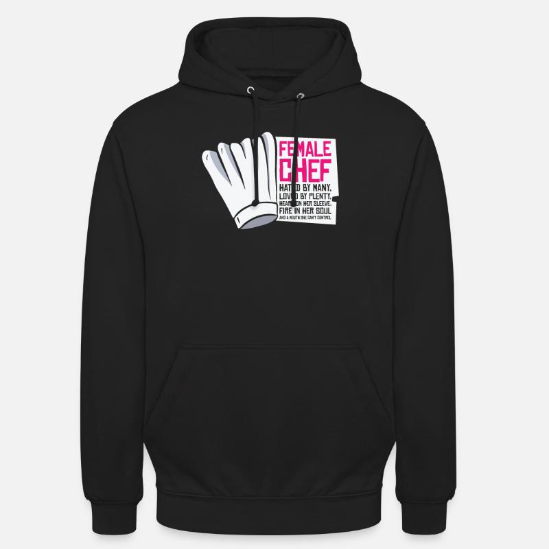 Femme Chef Cuisinier Repas - Sweat-shirt à capuche unisexe - noir