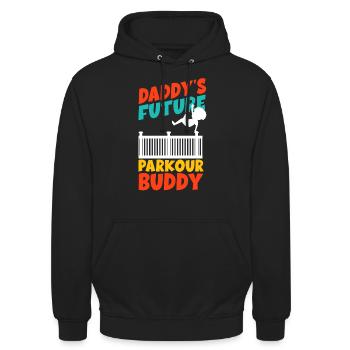Parkour Free Running Traceur Enfants - Sweat-shirt à capuche unisexe - noir - Devant - Alina (178cm) & Michal (187cm)