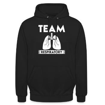 Students in Nursing, Team Respiratory - Unisex Hoodie - black - Front - Alina (178cm) & Michal (187cm)
