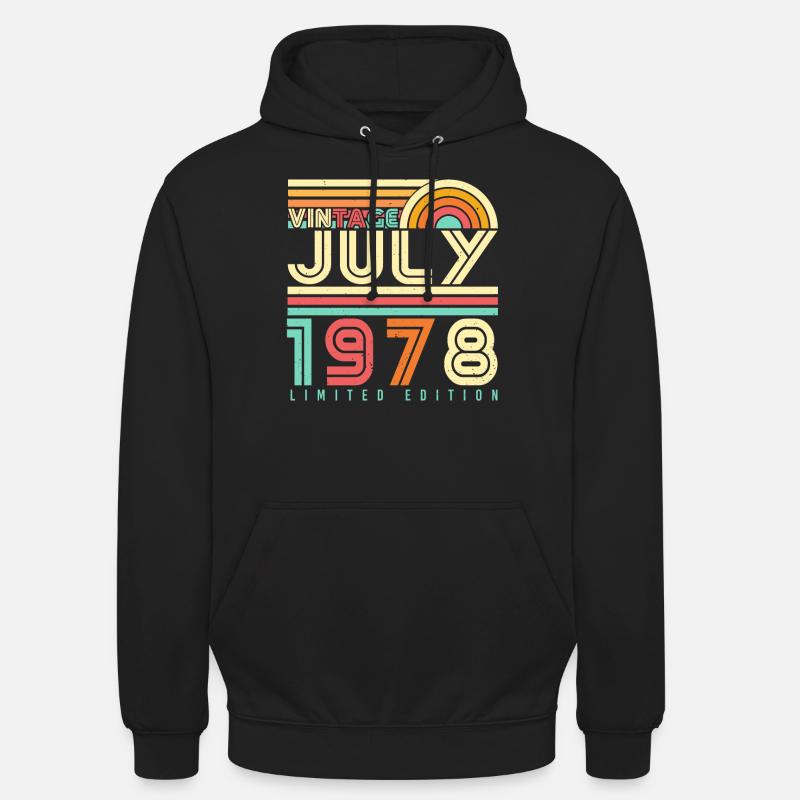 Juillet 1978 Édition limitée - Sweat-shirt à capuche unisexe - noir