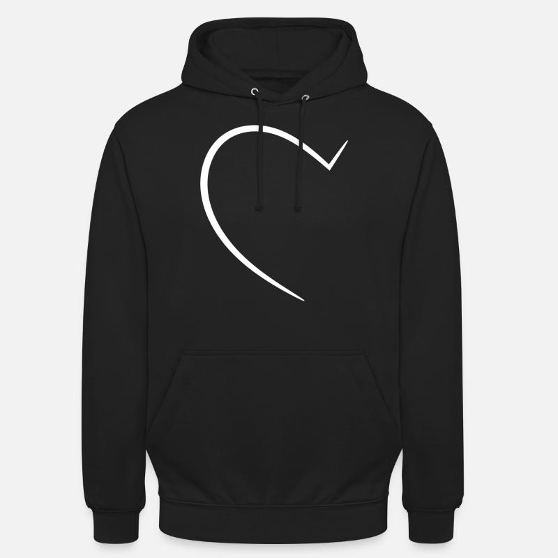 Halbes Weisses Herz Unisex Hoodie