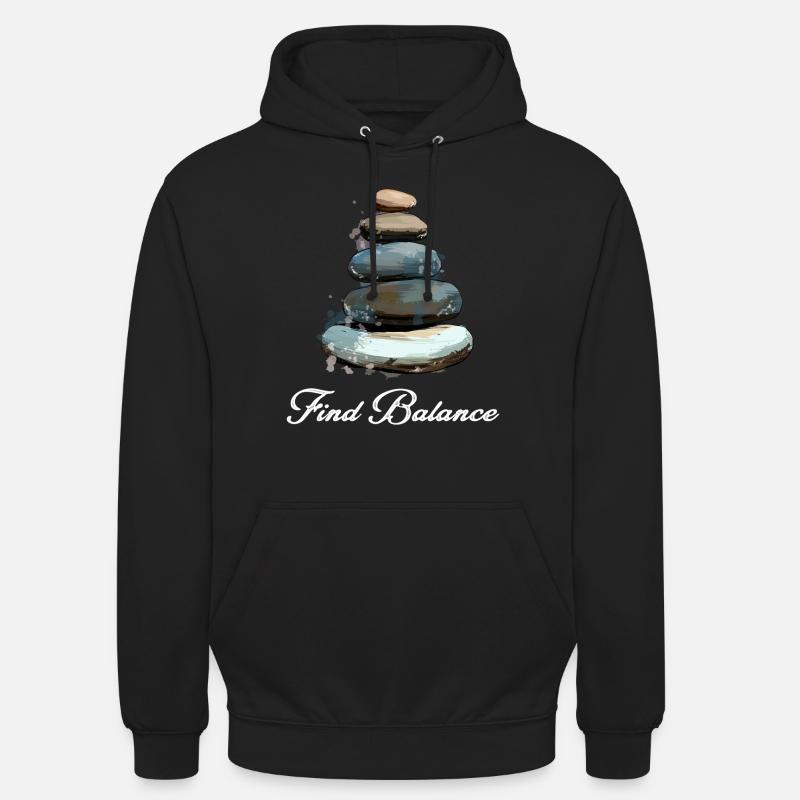 Rock Balancing Stone Stacking Balance - Unisex Hoodie - black