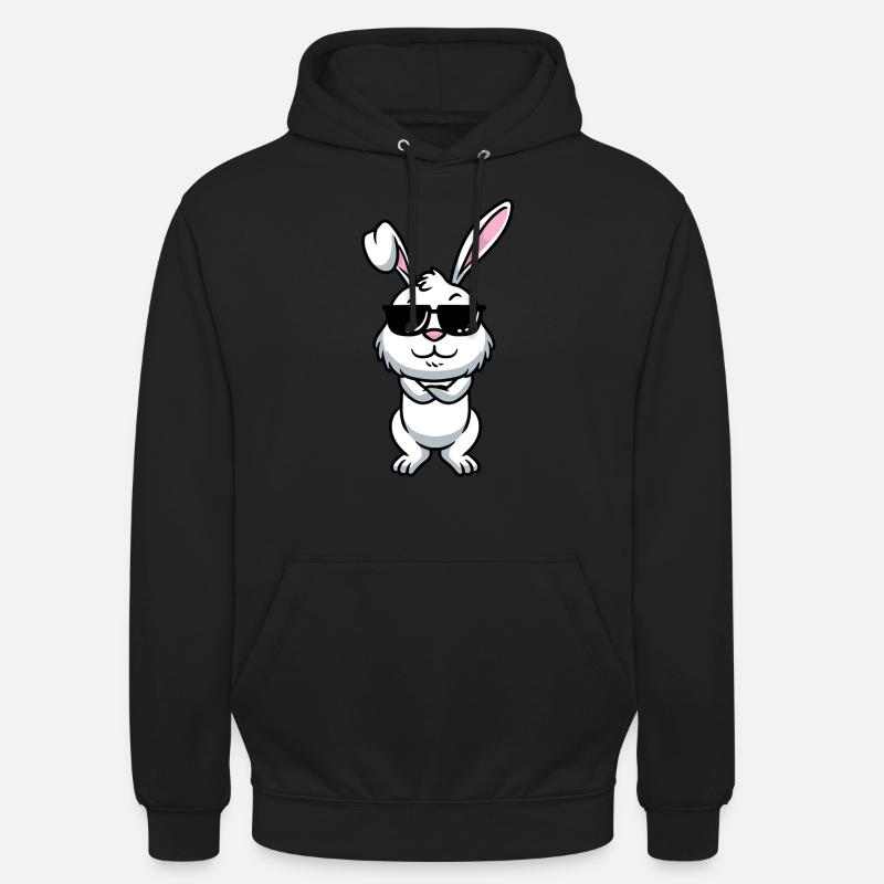 Lapin Blanc Emoticons Lapin - Sweat-shirt à capuche unisexe - noir