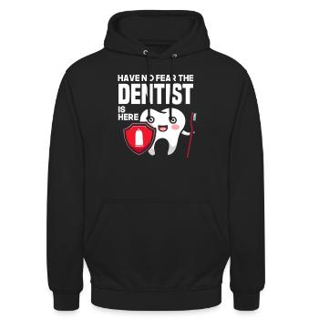 Zahnarzt Zahnarzthelfer Zahnarzthelferin Geschenk - Unisex Hoodie - Schwarz - Vorne - Alina (178cm) & Michal (187cm)